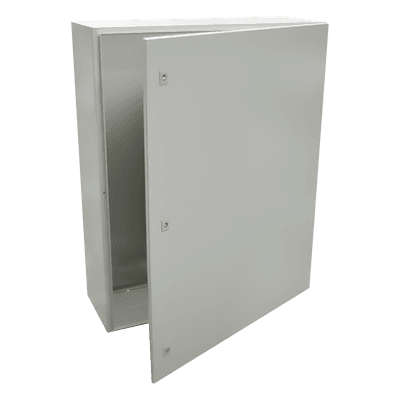 Gabinete de Acero IP66 Uso en Intemperie (800 x 1000 x 300 mm) con Placa Trasera Interior Metálica y Compuerta Inferior Atornillable (Incluye Chapas y Llaves T).