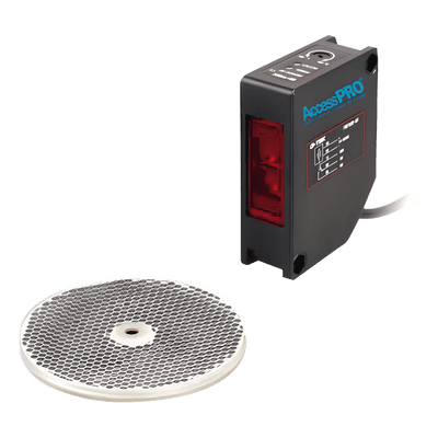 Detector Fotoeléctrico / Alcance 16 m (52.5 ft) / IP65 / Salida Relevador 30 VCC @ 1 A / Tiempo de Respuesta < 20 ms / LED de Alineación