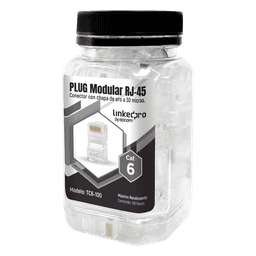 Bote con 100 Piezas de Plug Modular RJ45 Cat6 sin Blindaje, Chapado de Oro a 30 Micras para Durabilidad Extrema