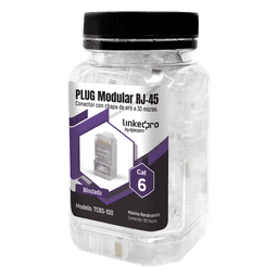 Bote con 100 Piezas de Plug Modular RJ45 Cat6 Blindado, Chapado de Oro a 30 Micras para Durabilidad Extrema SIN PIN de Tierra