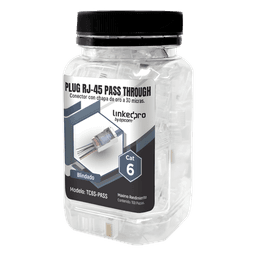 Bote con 100 Plugs Pass Through RJ45 Cat6 Blindado Chapado de Oro a 30 Micras para Durabilidad Extrema