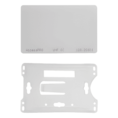 Kit de  Tag UHF tipo Tarjeta para lectoras de largo alcance 900 MHZ / EPC GEN 2 / ISO 18000 6C / No imprimible / Incluye porta tarjeta