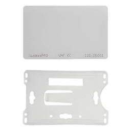 Kit de  Tag UHF tipo Tarjeta para lectoras de largo alcance 900 MHZ / EPC GEN 2 / ISO 18000 6C / No imprimible / Incluye porta tarjeta