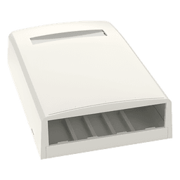 Caja de Montaje en Superficie, Para 4 Módulos Mini-Com, Color Blanco Mate