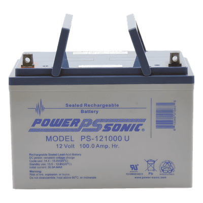 Batería 12V, 100AH, Para Respaldo, Tecnologías AGM/VRLA, 10-12 Años Vida Útil, Terminales U, Reconocida UL   