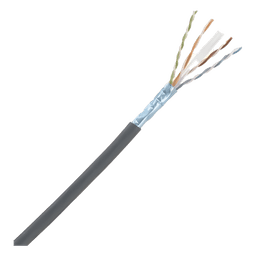 Bobina de Cable Blindado F/UTP de 4 Pares, Cat6A, Soporte de Aplicaciones 10GBase-T, LSZH (Libre de Gases Tóxicos), Color Negro, Para Interior, 305 Metros (1000 Pies)