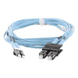 Jumper de Fibra Optica Multimodo 50/125 OM3, LC-SC Duplex, OFNR (Riser), Color Aqua, 3 Metros (9.84 Pies)