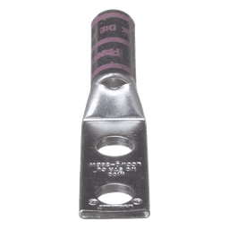 Zapata de compresión LCC1/0-38DW-X para cal. 1/0 Awg, Doble barreno para tornillo prisionero de 3/8, 1 Pz