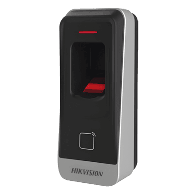 Lector esclavo MIFARE IP65 / Huella Digital / Lector de Tarjetas de Proximidad MiFare / RS-485 / Interior y Exterior / Requiere Panel de Control de Acceso Serie DS-K26 y DS-K27