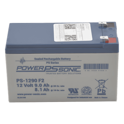 Batería de Respaldo AGM/VRLA / 12V / 9.0 Ah @20hr / Terminales F2 / Vida Útil 5 Años / Caja ABS Resistente a Impactos