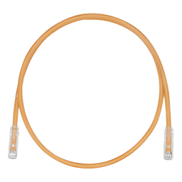Cable de Parcheo, UTP Cat5e, Diámetro Reducido (28AWG), Color Naranja, 0.30 Metros (1 Pie)