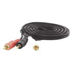 Convertidor 3.5mm Estéreo a 2 RCA Macho 1.83m | para Aplicaciones de Audio | Compatible con Amplificadores VSSL y Epcom ProAudio