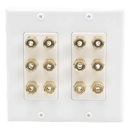Placa de Pared | Postes de Unión Tipo Banana | Conexión para 6 Altavoces | Fácil Instalación | Conectores Chapados en Oro