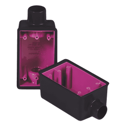 Caja Rectangular de 3/4 / 1 Entrada / Con Recubrimiento Exterior de PVC e Interior Purpura