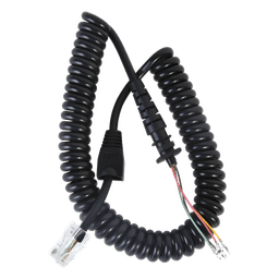 Cable de Micrófono Espiral / Conector 8P8C6 / Longitud 280 mm / Diámetro 4.5 mm / Temperatura -20~105°C / PP-PU Negro