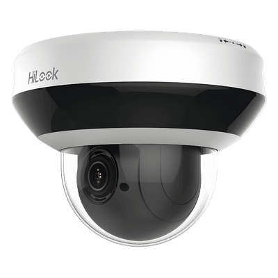 Mini Domo PTZ IP 4 Megapixel / 4X Zoom / H.265+ / 20 mts IR EXIR / WDR 120dB / PoE / IK10 / Exterior IP66 / Ultra Baja Iluminación / Micrófono Integrado / PoE