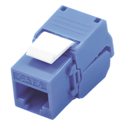 Módulo Jack Keystone / Cat6 / U/UTP / Toolless / Terminación 180° / RJ45 / Color Azul