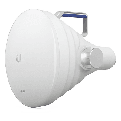 Antena Sectorial 30° tipo Horn para Multipunto, 19.5 dBi. Rango extendido 5.15 - 6.875 GHz. Alto aislamiento al ruido. Compatible solo con AF5XHD, RP5ACGEN2 y LTURocket