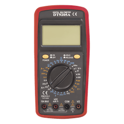 Multímetro Digital / 600 V CC/CA CAT II / 1999 Recuentos / LCD 67 x 42 mm / Corriente 10 A / Resistencia 200 MΩ / HFE Transistores