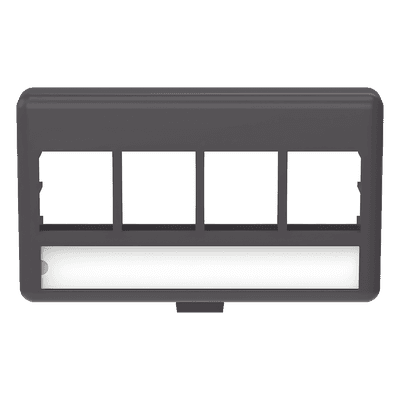 Placa de Mobiliario Modular Estándar, Salidas Para 4 Puertos Keystone, Color Negro