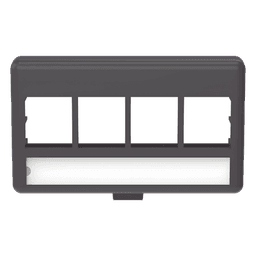 Placa de Mobiliario Modular Estándar, Salidas Para 4 Puertos Keystone, Color Negro