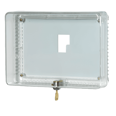 Guarda Antimanipulación para Termostato / Policarbonato Transparente / Montaje Vertical u Horizontal / Cerradura con Llave / Tamaño Grande