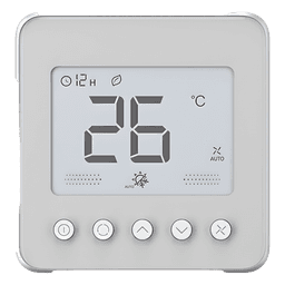 Termostato digital / Serie TF418 / Fan Coil 2-4 tuberías / 110 VCA / Ventilador 3 velocidades / Válvula On-Off / LCD