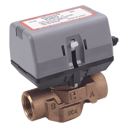 Válvula Motorizada de 2 Vías / Actuador Integrado / Conexión BSPT 3/4" / Control On/Off / 100-130 VCA / Flujo Bidireccional
