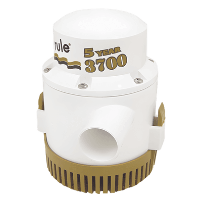 Bomba sumergible de achique / 3700 GPH / 12 VCD / Motor compacto / Eje acero inoxidable / Protección térmica TCO