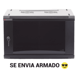 Gabinete PRECISION, Con Puerta de Cristal Templado, de 19in, 6UR, 450mm de Profundidad, Color Negro