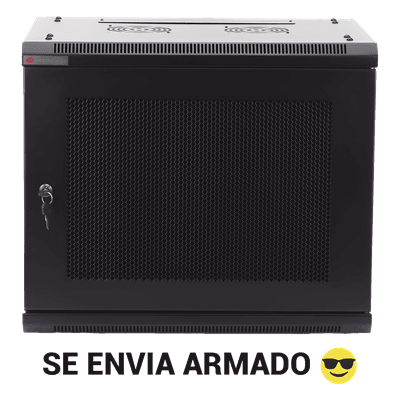 Gabinete PRECISION, Con Puerta Perforada, de 19in, 9UR, 450mm de Profundidad, Color Negro
