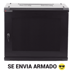 Gabinete PRECISION, Con Puerta Perforada, de 19in, 9UR, 450mm de Profundidad, Color Negro