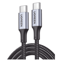 Cable USB-C a USB-C | 3 Metros | Carga Rápida de hasta 100W | Transferencia de datos 480 Mbps | PD3.0 | QC4.0/3.0/2.0 | FPC | AFC | Protección Integrada| Caja de Aluminio | Nylon Trenzado | Amplia Compatibilidad | Color Negro. 