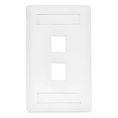 Placa Frontal para 2 Puertos Teléfono/Datos/Multimedia/ Color Blanco