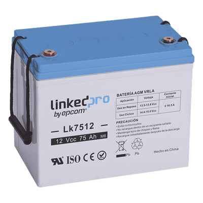 Batería de respaldo 12 V |  75 Ah | AGM | Especial para equipo electrónico | UPS  | Sistemas de Emergencia | Aplicaciones Fotovoltaicas | Terminales T3