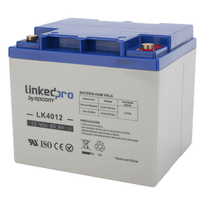 Batería de Respaldo AGM-VRLA / 12 V / 40 Ah / Terminales T2 / Vida Útil 5 Años / Certificación UL / Libre de Mantenimiento