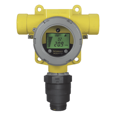Detector de gas fijo remoto con sensor de oxígeno (O2) 0-25%, transmisor antiexplosión Clase I Div. 2, carcasa de aluminio, salida Modbus y 4-20 mA