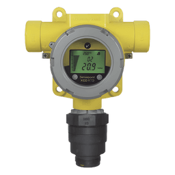 Detector de gas fijo remoto con sensor de oxígeno (O2) 0-25%, transmisor antiexplosión Clase I Div. 2, carcasa de aluminio, salida Modbus y 4-20 mA