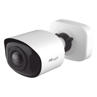 Cámara Bullet de Red Mini Panorámica 180° AI / 4K / Super WDR 120dB / Micrófono Integrado / IP67-IK10 / Soporte PoE / Almacenamiento 1TB / Analítica IA VCA 8 Modos