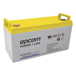 Batería de GEL Ciclo Profundo / 12 V @ 120 Ah / Descarga Máxima 1200 A / Vida Útil 18 Años en Flotación / Certificada UL, CE, IEC, BS, JIS, Eurobat