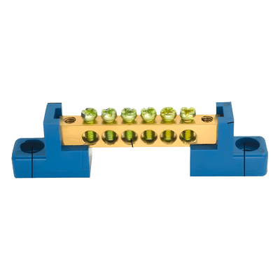Terminal de CableadoTipo Puente / 6 Orificios / Tornillos M5 / PP Retardante a la Flama / 16 mm² / 80 A / 750 V CA