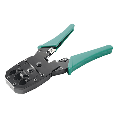 Pinzas para plegar (Ponchadoras) cables RJ11, RJ12, RJ45 telefónicos y cables de red Cat5e, Cat6, Cat6a y con Cavidades para 4, 6 y 8 conductores.