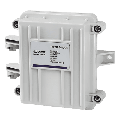 Protector PoE para exterior / IP65 / Gigabit 10/100/1000 Mbps / 48V / 5kA / -40 a 80°C
