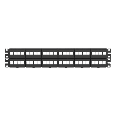 Panel de Parcheo Modular Keystone (Sin Conectores), de 48 Puertos, Identificación con Etiqueta Adhesiva, 2UR