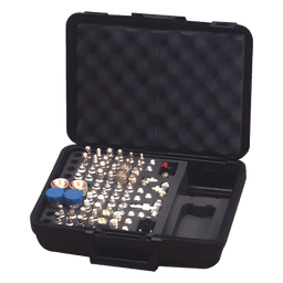 Mega Kit de adaptadores UNIDAPT de 70 piezas, en conjunto todos los del RFA-4019 y RFA-4023-01 en un solo estuche con bisagras