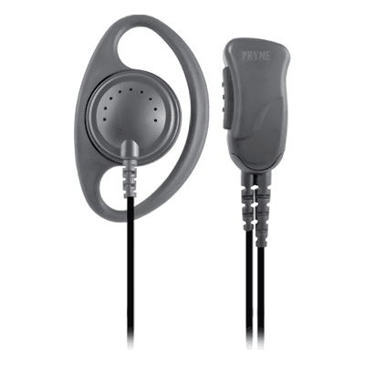 Micrófono de Solapa con Audífono / Anillo Abierto / PTT Integrado / Cable 71 cm (28 in) / Conector Simple Pin / Compatible Motorola