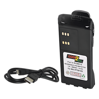 Batería Li-Ion / 2000 mAh / Cargador USB Integrado / Clip / Compatible Motorola HT750/1250/PRO Series