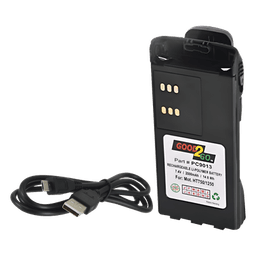 Batería Li-Ion / 2000 mAh / Cargador USB Integrado / Clip / Compatible Motorola HT750/1250/PRO Series