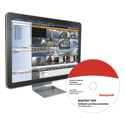 Software NVR para videovigilancia IP con licencia base de 8 canales, compatible con cámaras Honeywell y de terceros