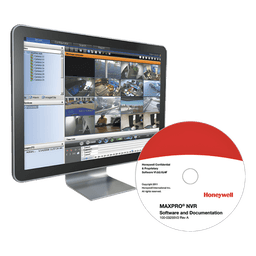Software NVR para videovigilancia IP con licencia base de 8 canales, compatible con cámaras Honeywell y de terceros